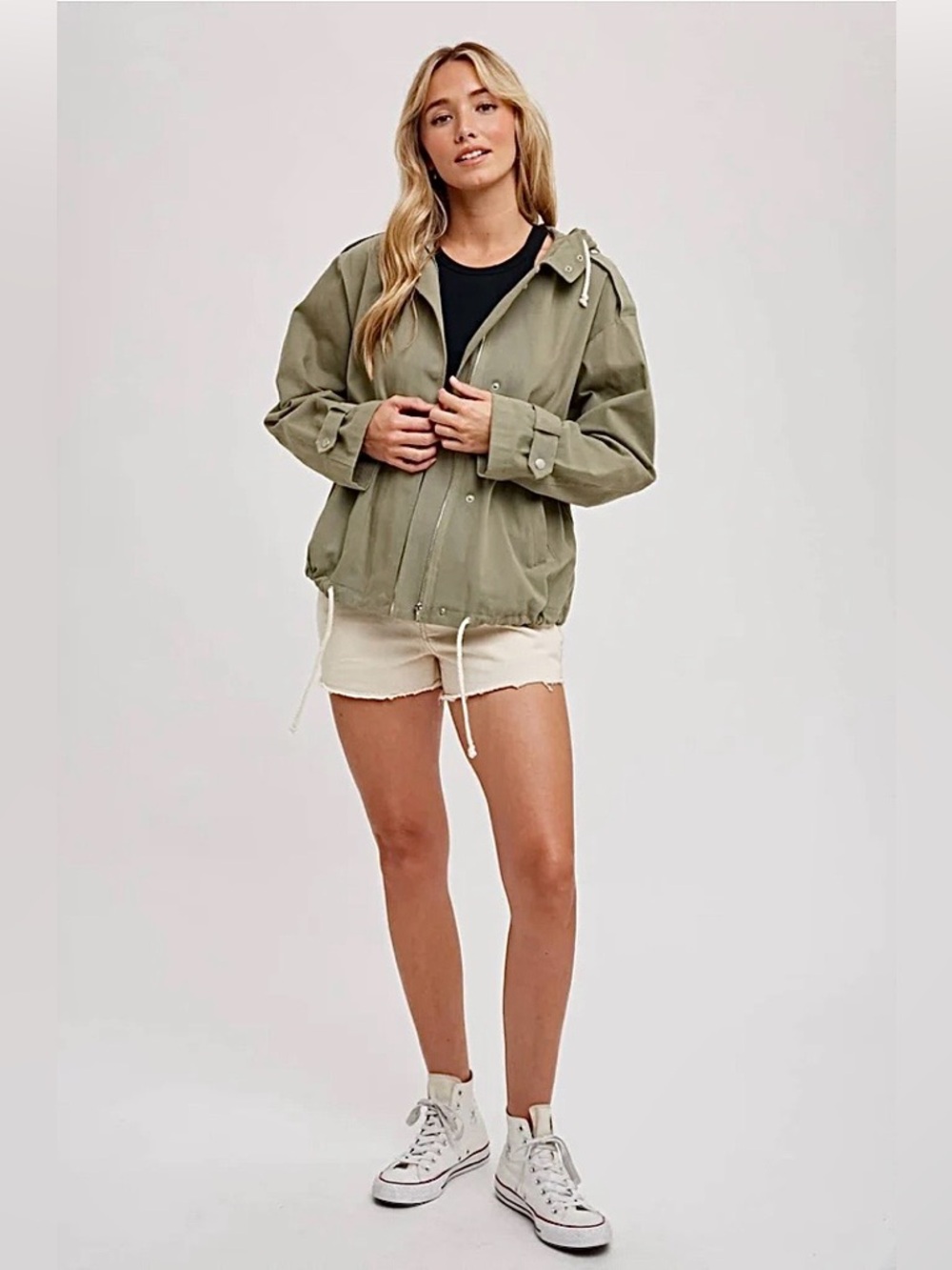 Zara khaki green utility jacket Size XL
